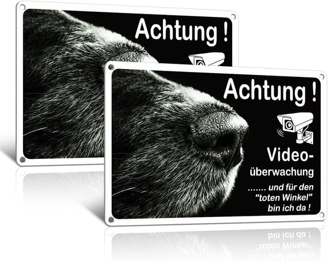 Detalle de Goodvia Hundewarnschild 20 x 30 cm, 2er-Set