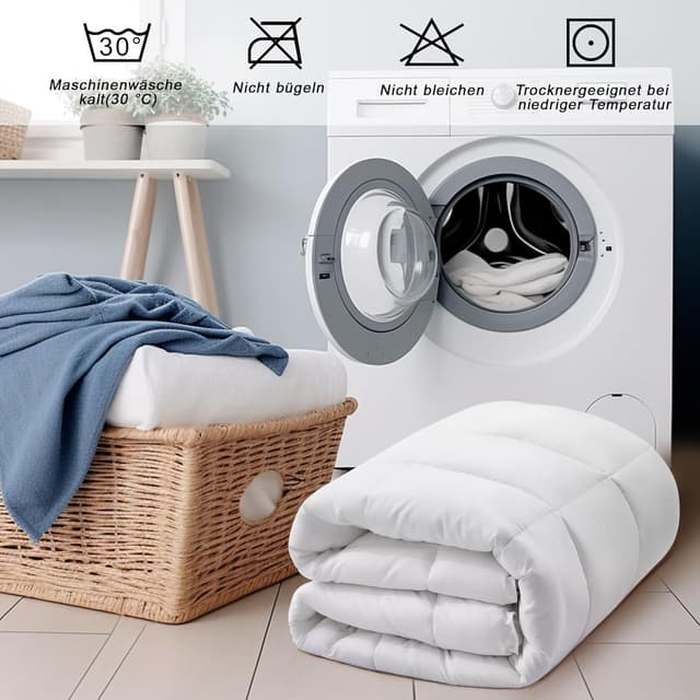 Thumbnail 6 de VIVA FINO Couette 4 saisons 200x200 cm 300 GSM en microfibre respirante, hypoallergénique