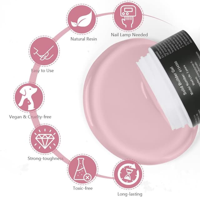 Detalle de LOPHE Construction Ongle UV – Vernis gel de construction solide pour renforcer et protéger les ongles (15 ml)