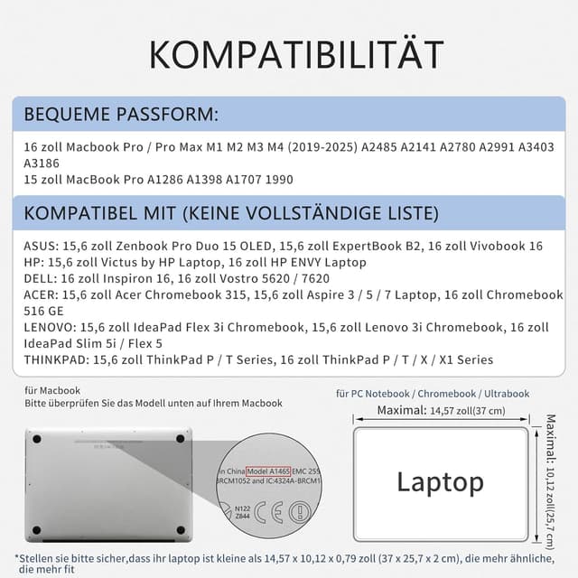 Thumbnail 4 de RAINYEAR 16 Zoll Laptop Hülle