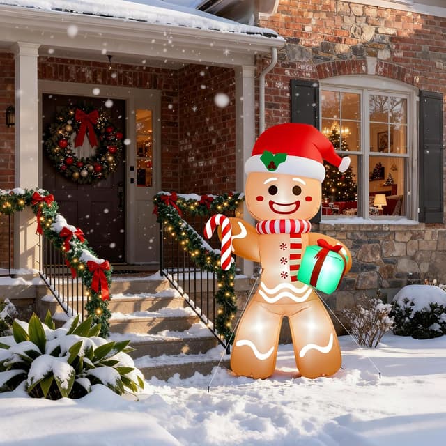 Thumbnail 5 de Partyotu 8FT Inflatable Gingerbread Man đ