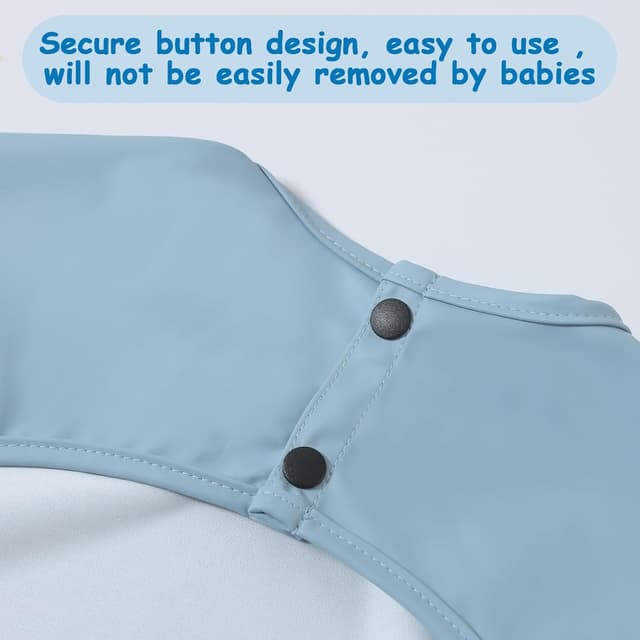 Detalle de PewinGo Lätzchen zum Abstillen mit langen Ärmeln & BLW – wasserdicht, leicht zu reinigen