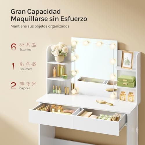 Thumbnail 3 de WOLTU Mesa de Maquillaje con Espejo y Luz LED 🌟