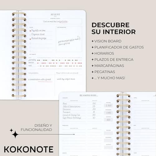 Thumbnail 1 de Kokonote Agenda 2026 Semana Vista A5 Mocha Bloom, 17 meses