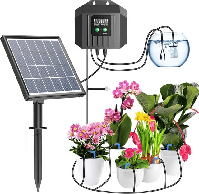 Detalle de Biling Solar-Bewässerungssystem für Balkon & Garten – 7,5 W, 15 m, automatisch per Timer