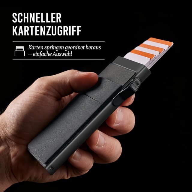 Detalle de YESIIW RFID-Kartenetui mit Pop-up, 0,8 cm