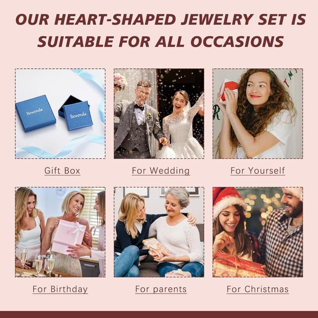 Thumbnail 6 de Bewenda Ohrringe aus Silber 925 für Kinder & Damen – Creolen mit Herz-Anhänger und Zirkonia (inkl. Geschenkbox)