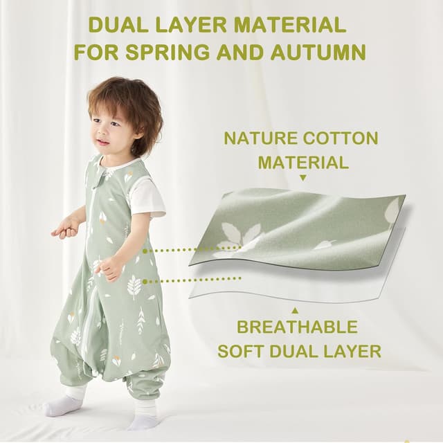 Detalle de Nivolltha Gigoteuse bébé 1 TOG 100% coton avec pieds (toute saison, printemps/automne)