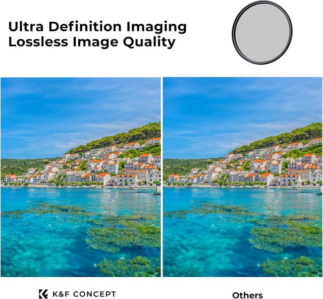 Detalle de K&F CONCEPT 77mm True Color Polarising CPL (Nano-X Series) circular polariser filter