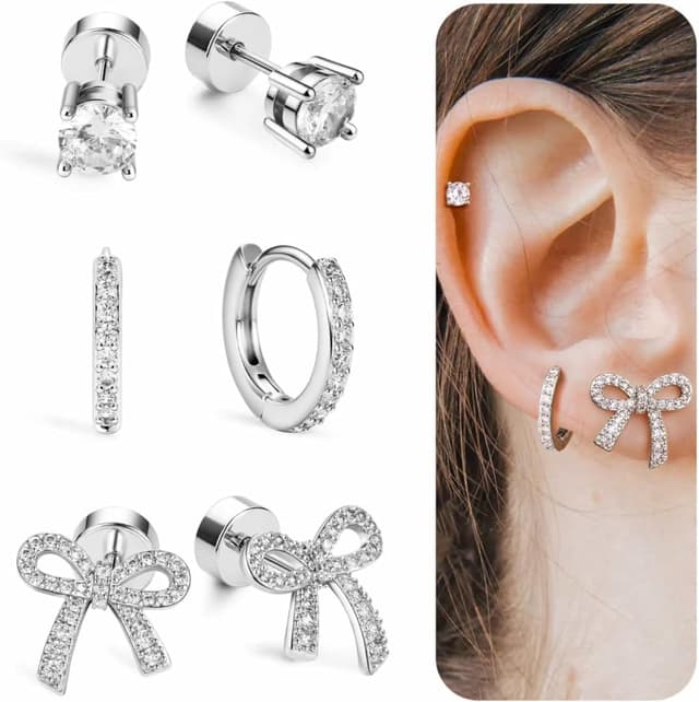 Detalle de Bodybonita Schleife Ohrringe 3er Set 3 Paar đ