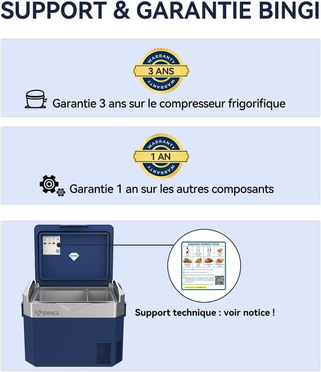 Thumbnail 6 de BINGI Frigorifero Portatile 30L con compressore -18°C a +15°C, 12V/24V/220V per camper e viaggi
