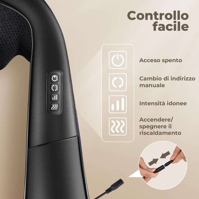 Thumbnail 5 de Massaggiatore shiatsu cervicale e per schiena 4D, 3 velocità 🧘