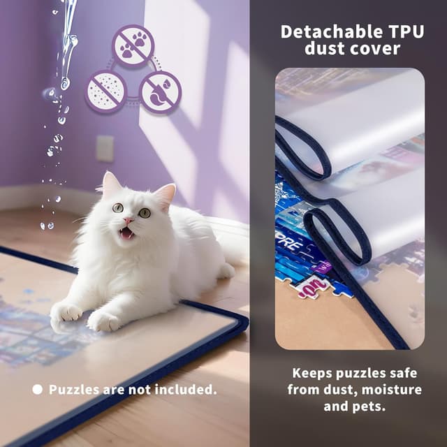 Detalle de Tektalk Foldable Jigsaw Board with 6 Sorting Trays (Up to 2000 Pieces) - Khaki