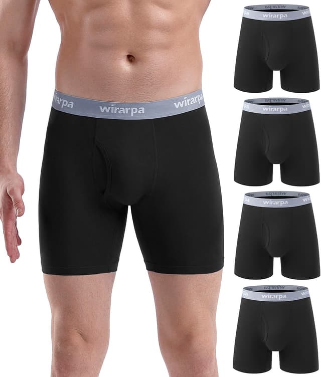 Detalle de wirarpa 4er-Pack Herren-Boxershorts aus Baumwolle mit Stretch und Eingriff