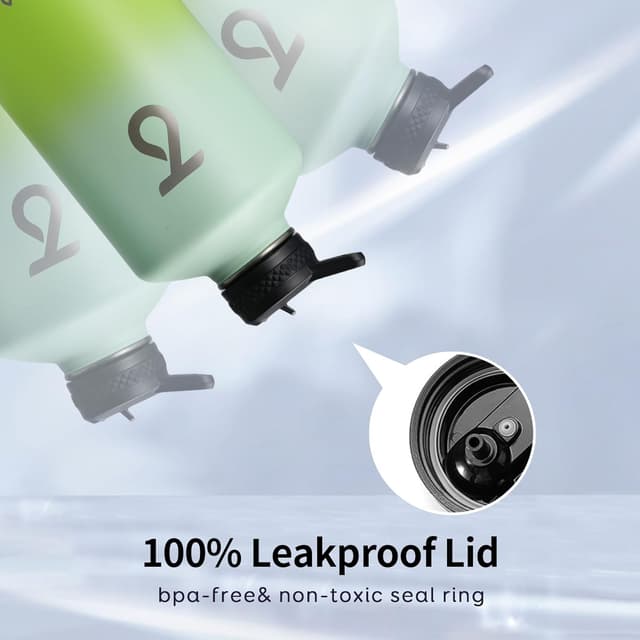 Detalle 2 de Trebo One Gallon Insulated Water Bottle (3.8 L) with Paracord Handle, 3 Leakproof Lids & Straw/Spout/Wide-Mouth Options, Dark Green