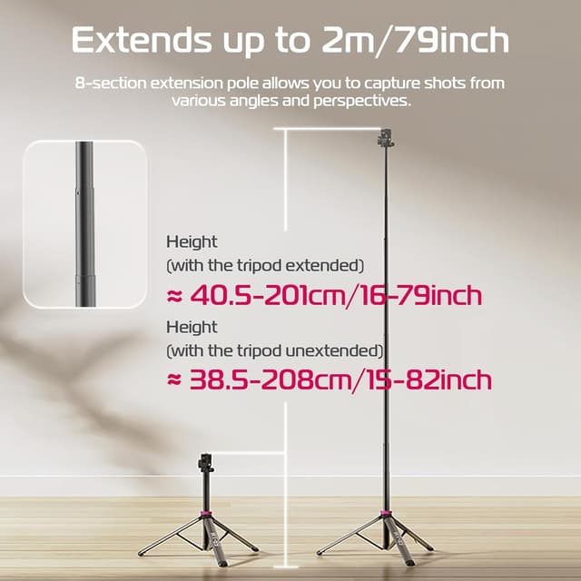 Thumbnail 6 de ULANZI MT-89 Ausziehbares Stativ 208 cm