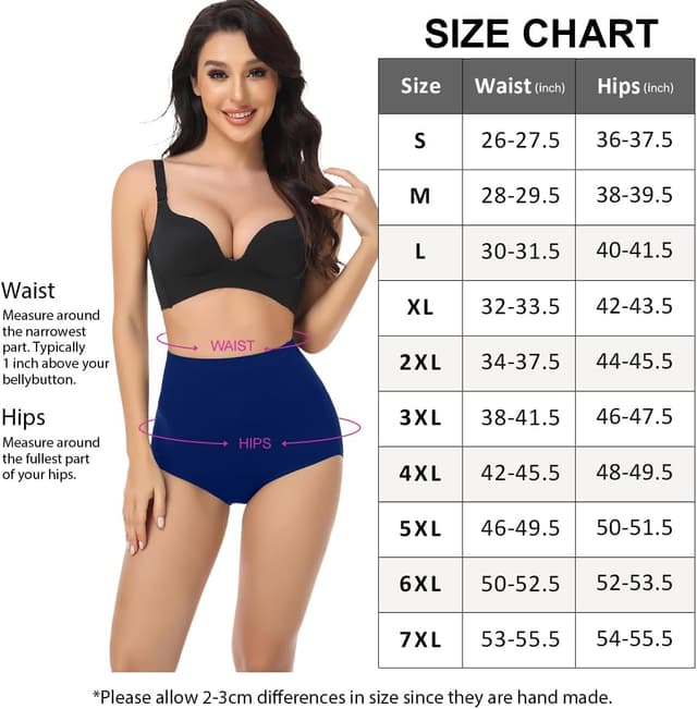 Detalle de wirarpa Damen-Slips aus Baumwolle, Super hohe Taille – 4er Pack