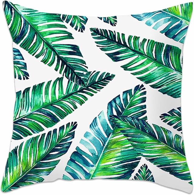 Detalle de Betadistor Tropical Green Leaves Cushion Covers (Pack of 4) 45 x 45cm with Invisible Zipper