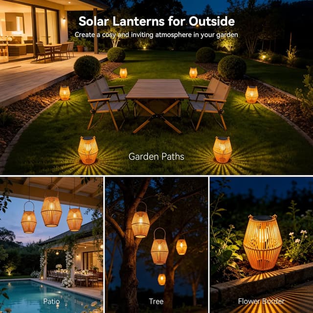 Detalle de Ollny solar garden lanterns 2-pack