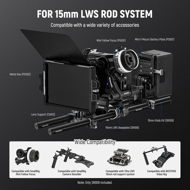 Thumbnail 4 de NEEWER 15mm LWS Extension Rods 3 Pairs