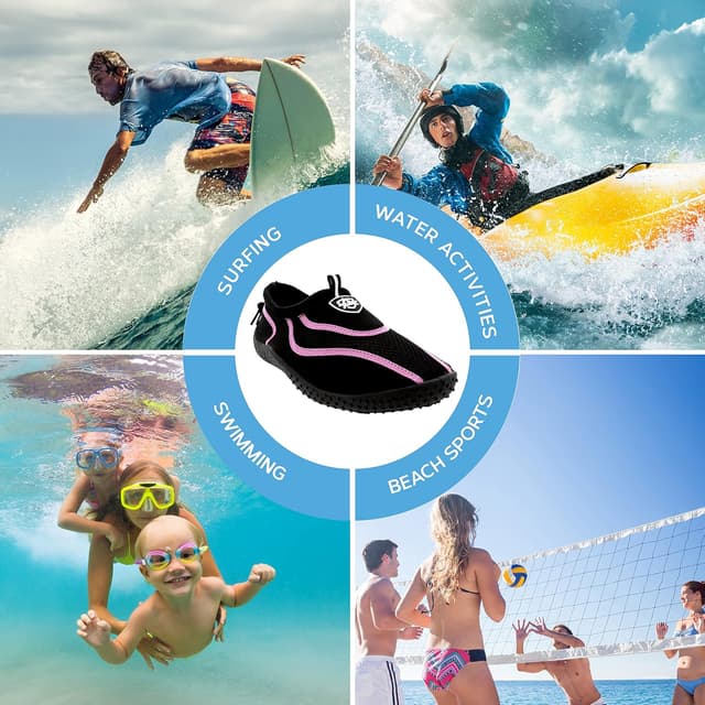 Detalle 1 de Aqua Shield Women’s Beach, Pool & Sea Swimming Toggle Slip-On Water Socks / Surf Shoes