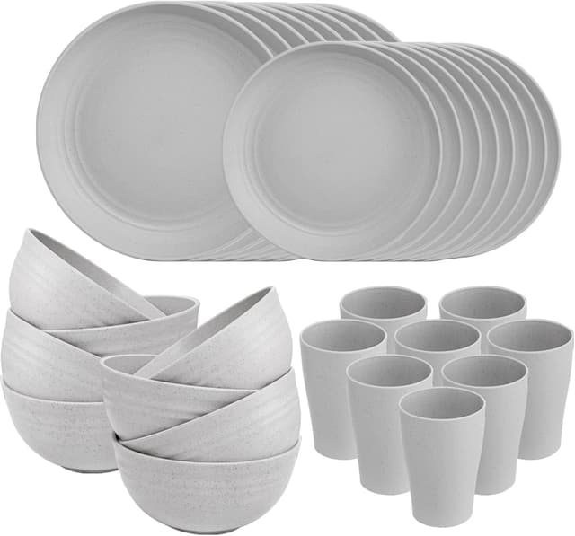 Imagen de Supernal 32pcs Wheat Straw Dinnerware Set for 8 🍽 en OfertitasTOP
