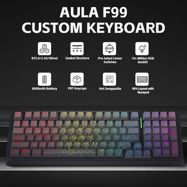 Detalle 2 de Aula F99 Wireless Mechanical Keyboard