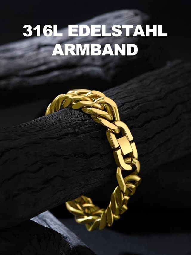 Thumbnail 6 de Bandmax Herren-Armband aus Edelstahl Panzerkette 17 mm, 23 cm – mit Faltverschluss