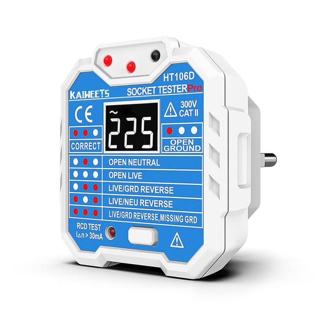 Detalle de KAIWEETS Tester di Presa Elettrica 7×LED