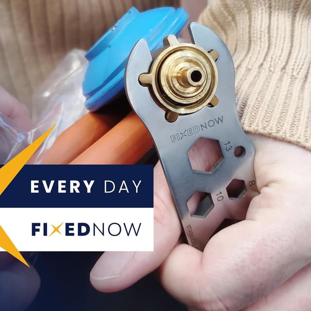 Detalle de FixedNow chiave per bombola del gas in acciaio inox con 6 funzioni e foro per cordino