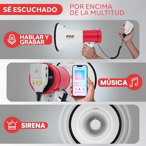 Detalle de Pyle Mégaphone 50W avec enregistrement 🎤