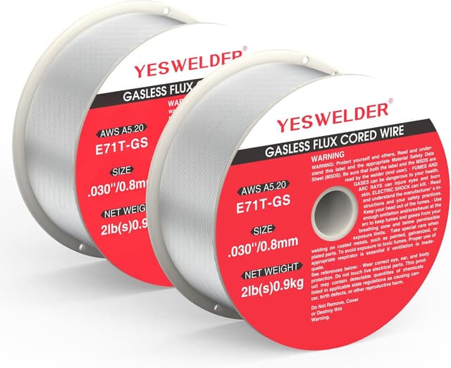 Detalle de YESWELDER Fülldraht E71T-GS (gaslos) 0,8 mm – 2er-Set FLUX-Schweißdraht, selbstschützend