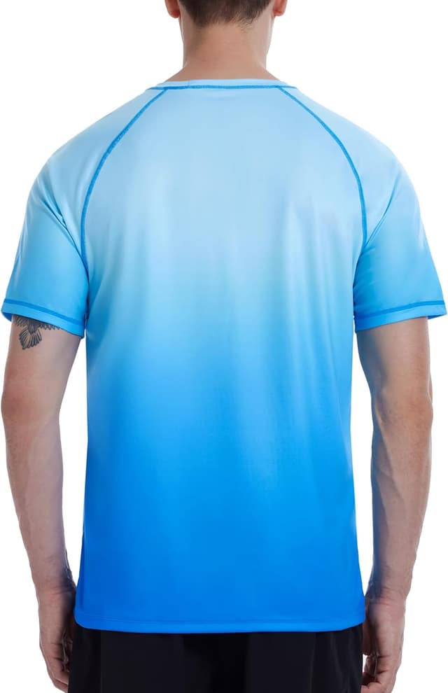 Detalle de Roadbox Men’s Rash Guard Short Sleeve UPF 50+ Quick-Dry UV Swim T-Shirt
