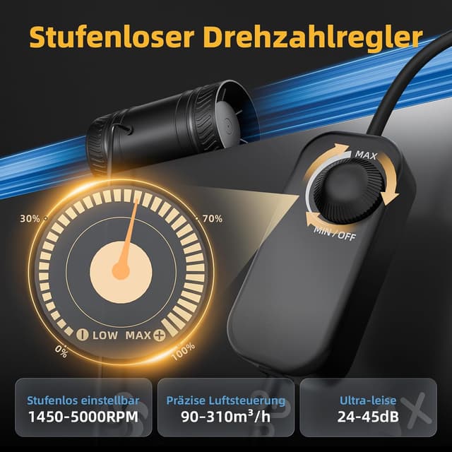 Thumbnail 1 de SBONNI 100 mm Rohrventilator regelbar 🌀