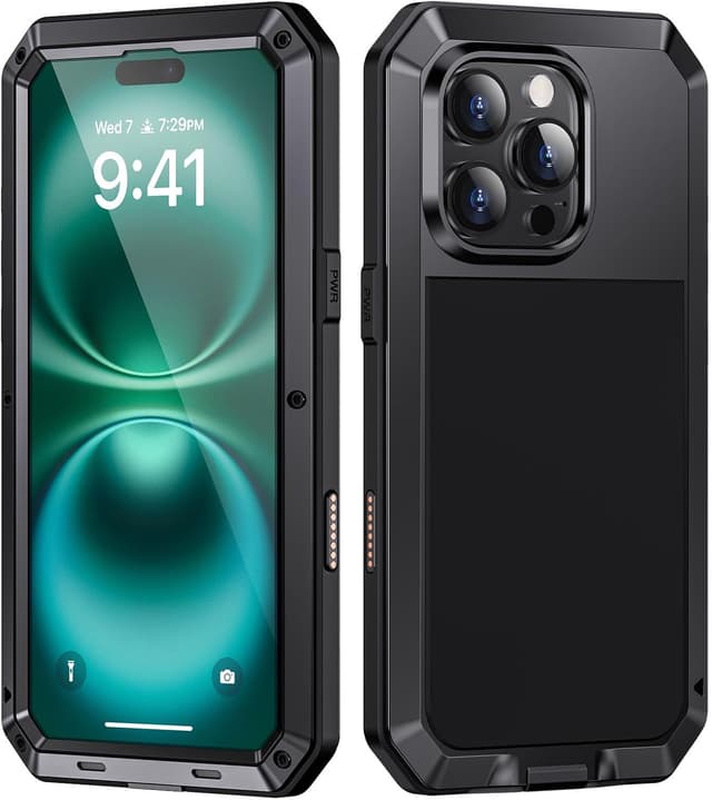 Detalle de Focusor Cover per iPhone 16 Pro Antiurto Rugged full body con protezione schermo 360° e accesso completo alle funzioni – Nero