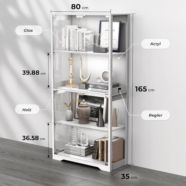 Detalle 2 de BROTTAR Vitrine mit LED 80 cm Breite