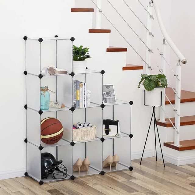 Detalle 2 de SONGMICS LPC115S Estantería Modular Blanca, 9 Compartimentos 🗄