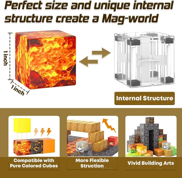 Thumbnail 4 de Dinosaur Magnetic Blocks Volcano Edition