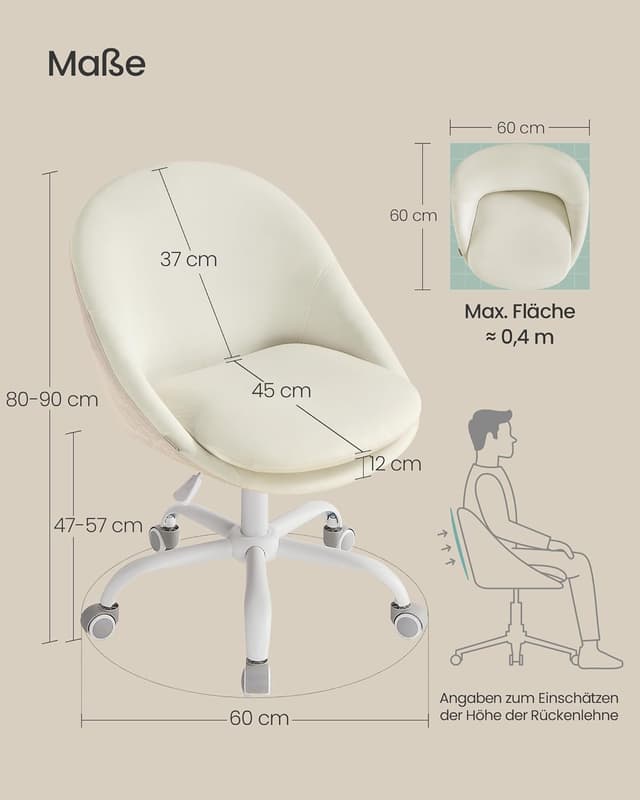 Detalle 2 de Homeoffice-Stuhl SONGMICS OBG020WD01, 110 kg