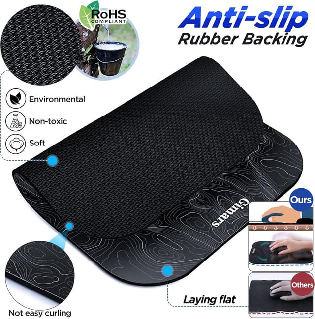 Thumbnail 4 de Gimars Alfombrilla ratón ergonómica con reposamuñecas 🖱