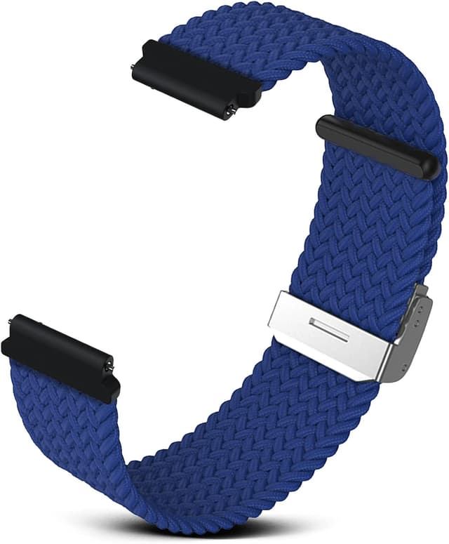Detalle de RoYiio Gewebtes Nylon-Armband mit Schnellverschluss (Anstoßbreite 20 mm) – kaloes Blau