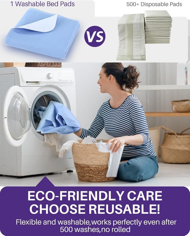 Detalle 2 de Kekoy Reusable Incontinence Bed Sheets 2-Pack (34 x 36 inch) waterproof washable pads