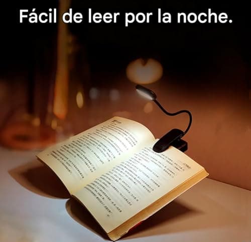 Detalle 2 de YverLand Luz de lectura con pinza y 5 LEDS, cuello flexible 360º (para cama, escritorio e infantil)