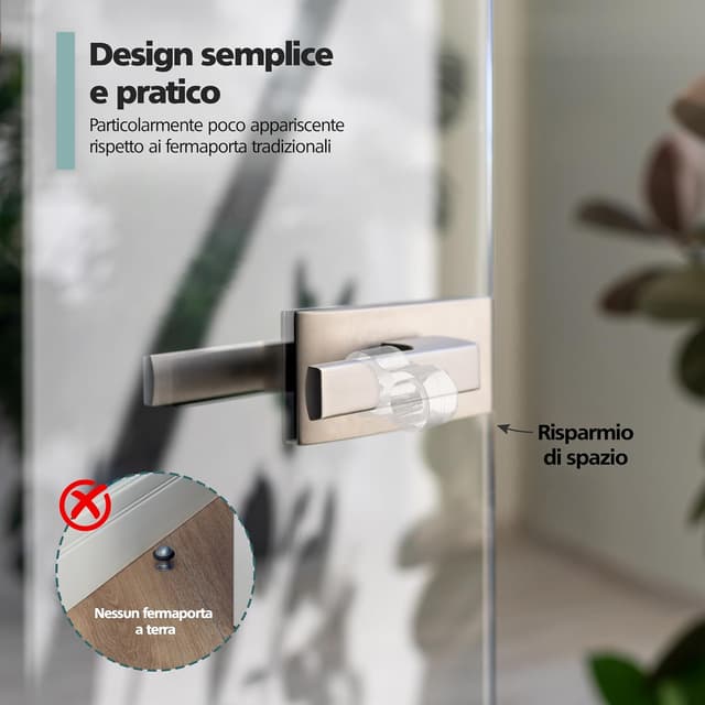 Detalle de Virea 6 fermaporta per maniglie trasparente (18 mm e 15 mm) per proteggere porte e finestre