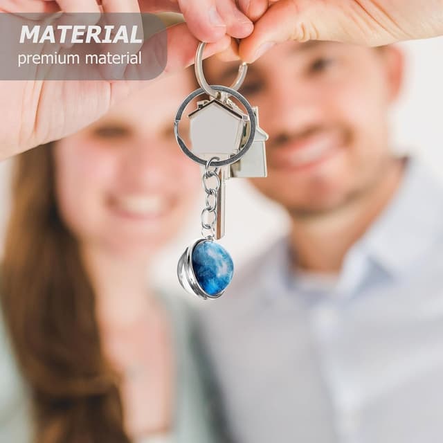 Detalle 2 de FOMIYES 5er-Set Schlüsselanhänger mit Planeten-Design und Sternenhimmel-Motiv aus Zinklegierung