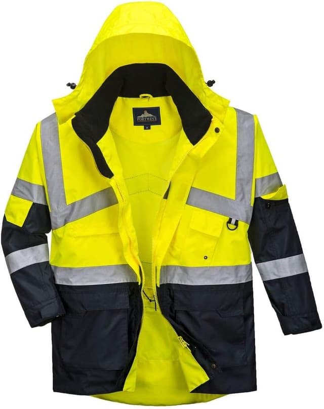 Detalle de Parka haute visibilité bicolore Portwest S760 respirante imperméable jaune/marine (M)