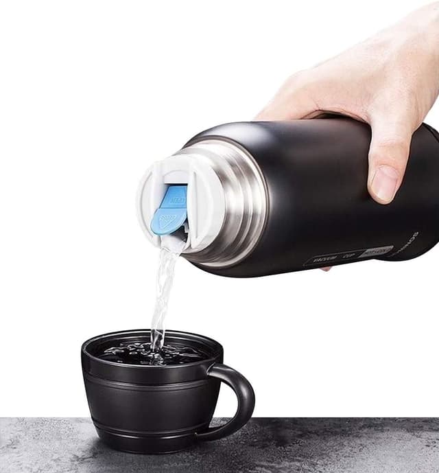 Detalle de YJH Y·J&H 650ml Blue Double Walled Vacuum Insulated Bottle with Cup (BPA-free)