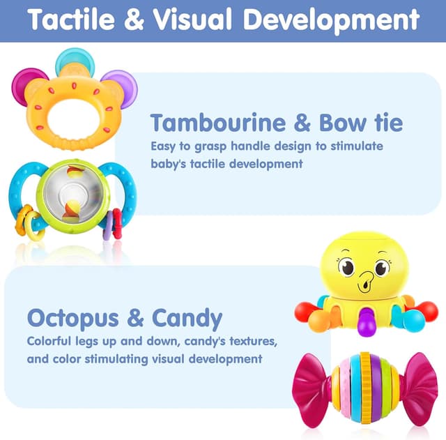 Detalle 2 de iPlay iLearn 10pcs Baby Rattles Set for Infants