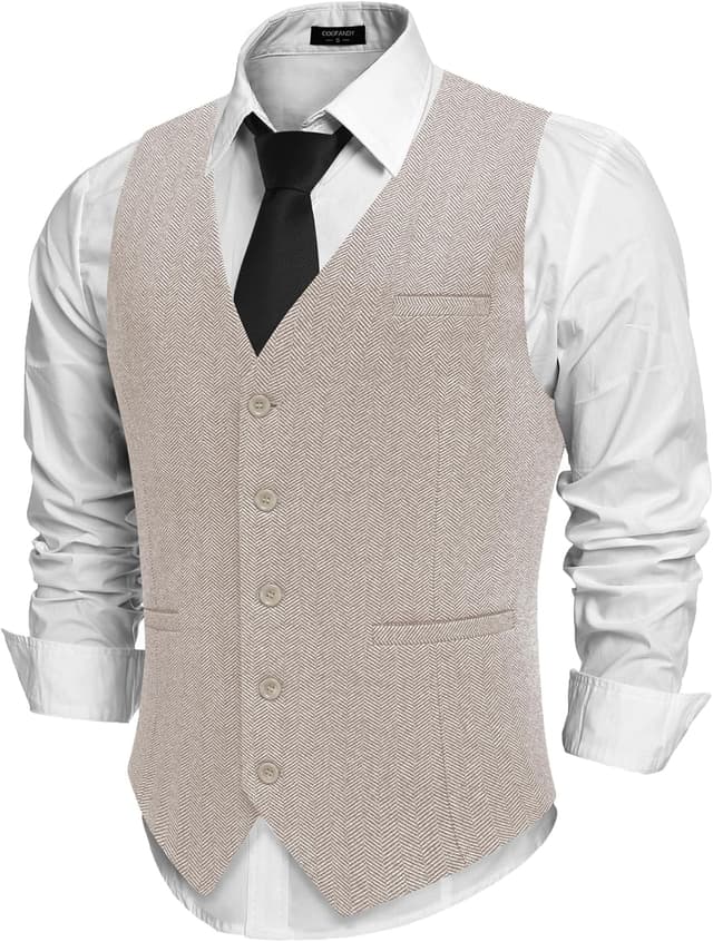 Thumbnail 5 de COOFANDY Gilet classico tinta unita uomo