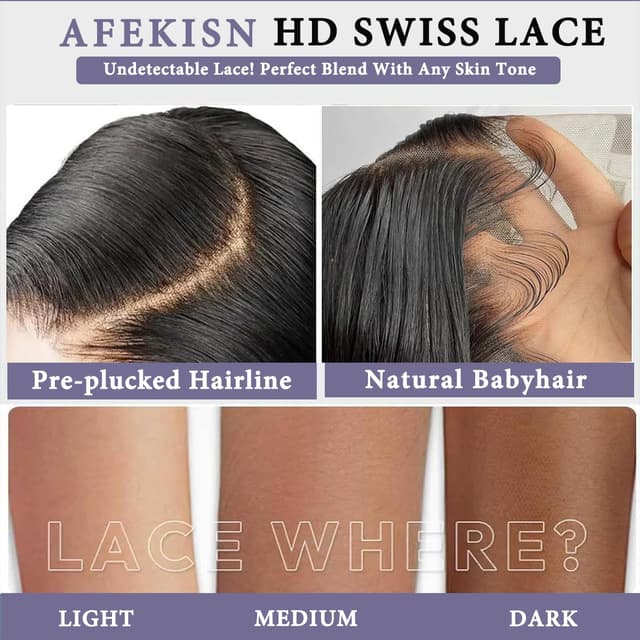 Detalle de 30 Inch 13x6 Lace Front Wig (Human Hair) — Body Wave, HD Transparent Lace, 200% Density